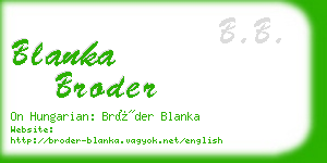 blanka broder business card
